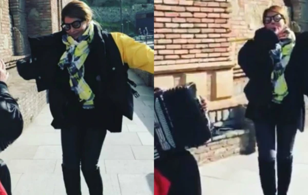 Айгюн Кязымова посреди улицы пустилась в пляс со свистом (видео)