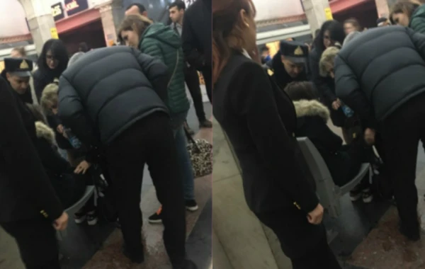Bakıda metroda həyəcanlı anlar - sərnişinin halı pisləşdi