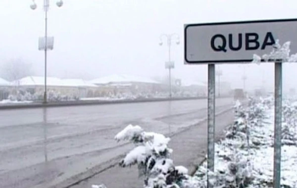 Qubaya qar yağdı - FOTO