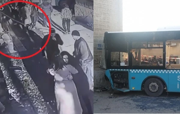 Sumqayıtda 42 nəfərin yaralandığı dəhşətli qəzanın baş verdiyi an (VİDEO)