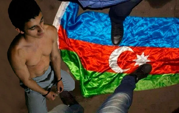 Moskvada Azərbaycan bayrağını təhqir edən ermənini diz çökdürdülər – FOTO