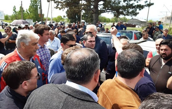 Проживающие в Грузии азербайджанцы провели акцию протеста - ФОТО 