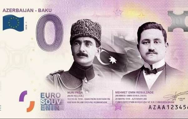 Avronun üzərinə Məmməd Əmin Rəsulzadənin şəkili vuruldu