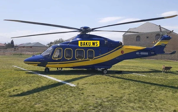 Sabiq nazir Fazil Məmmədovu gətirən helikopter Gəncəyə enib - FOTO