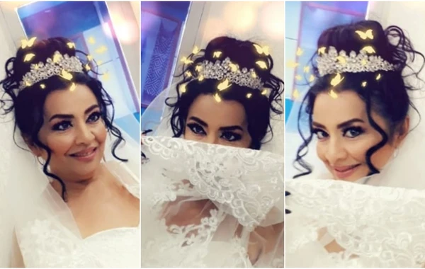 Ərə gedəcəyini bəyan edən Samirə Yusifqızı gəlinlik geyindi - FOTO