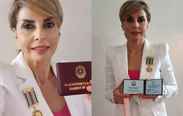 Elçin Quliyev aparıcı Lamiyyəni təltif etdi - FOTO