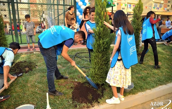 Leyla Əliyevanın təşəbbüsü ilə daha bir həyət abadlaşdırıldı - FOTO