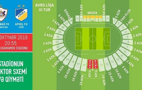 "Qarabağ"ın oyununa 25 min bilet satılıb