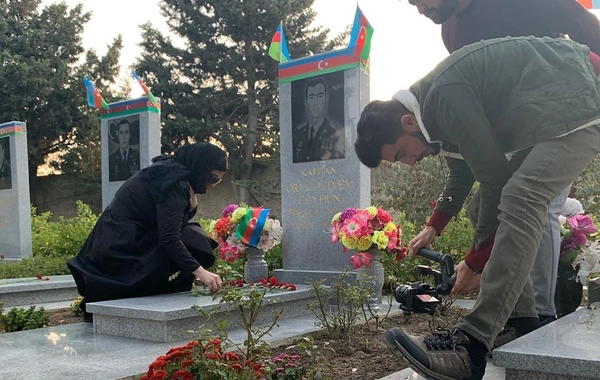 Xatun şəhid Ceyhun Orucəliyevin xatirəsinə həsr etdiyi mahnıya klip çəkdirir - FOTO