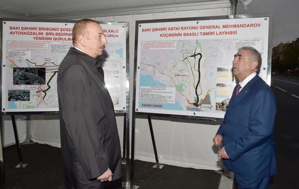 Prezident Tbilisi prospektində görülən işlərlə tanış olub - FOTO - YENİLƏNİB