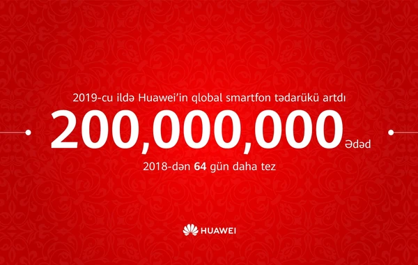 Huawei şirkəti 2019-cu il üçün 200 milyon smartfon satmaqla rekorda imza atıb