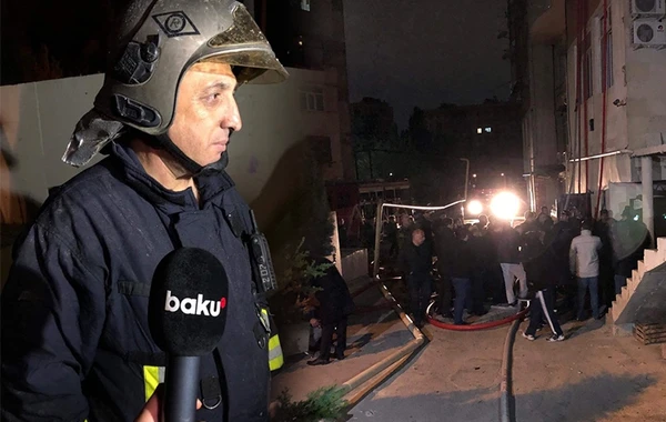 Bakıda 18 mərtəbəli binada güclü yanğın - 10 nəfər zəhərləndi - VİDEO - YENİLƏNİB