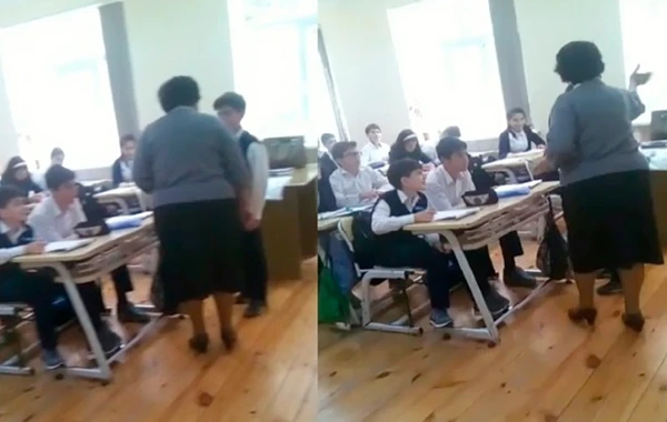 Bakıda müəllim şagirdi döyüb - VİDEO