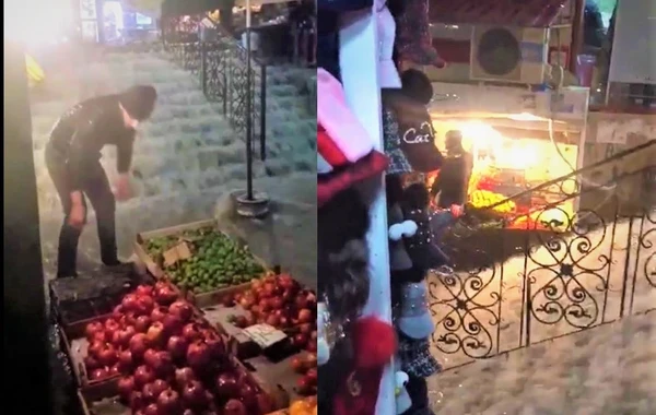 Bakıya yağan yağışdan sonra küçələri su basdı - VİDEO