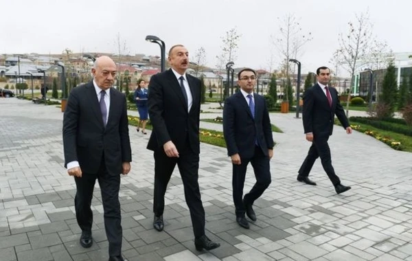 Ильхам Алиев на открытии комплекса "ASAN Həyat" в Шамахы - ФОТО