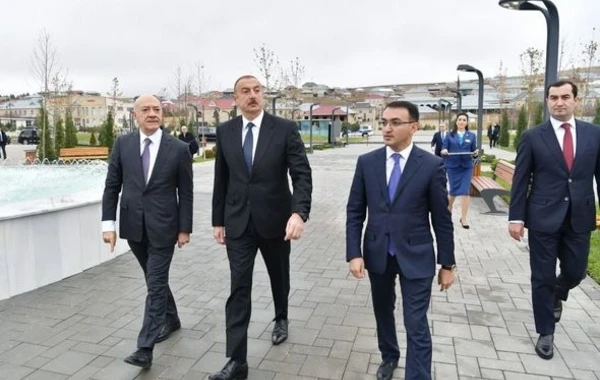Ильхам Алиев на открытии комплекса "ASAN Həyat" в Шамахы - ФОТО