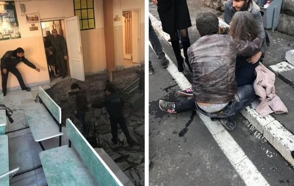 Ermənistanda hərbi komissarlığın döşəməsi çökdü - 11 yaralı