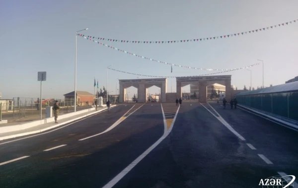 Azərbaycan-Rusiya sərhədində inşa edilən körpünün açılışı olub - FOTO