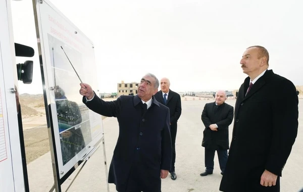 Президент ознакомился со строительством новой автодороги Баку-Губа-госграница России - ФОТО