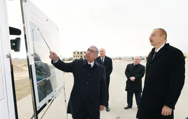 Prezident Bakı-Quba-Rusiya ilə dövlət sərhədi yeni avtomobil yolunun tikintisi ilə tanış olub - FOTO