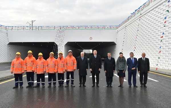 Prezident İlham Əliyev Pirşağıda avtomobil tunelinin açılışında iştirak edib - FOTO