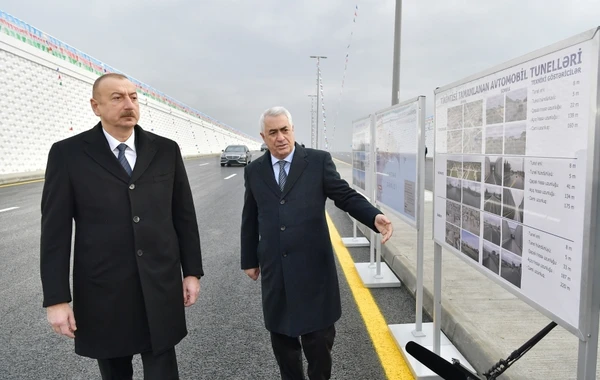 Prezident İlham Əliyev Pirşağıda avtomobil tunelinin açılışında iştirak edib - FOTO