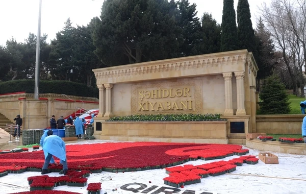 “Şəhidlər Xiyabanı”nda 20 Yanvar faciəsinin ildönümü ilə bağlı hazırlıq işləri aparılır - FOTO