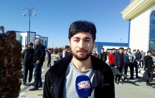 Türkiyədən təxliyə edilən tələbələr Prezident İlham Əliyevə təşəkkür etdilər - FOTO