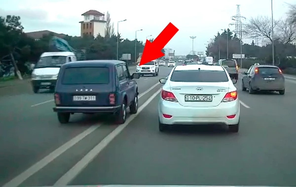 Bakıda şütüyən “Niva” sürücüsü görün nələr etdi - VİDEO