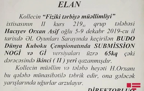 Şamaxıda idman müəllimi Avropa çempionunu öldürüb - FOTO