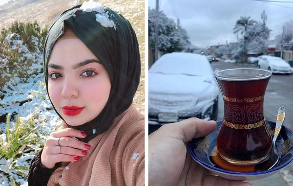 Bağdadda son 12 ildə ilk dəfə yağan qardan görüntülər - FOTO