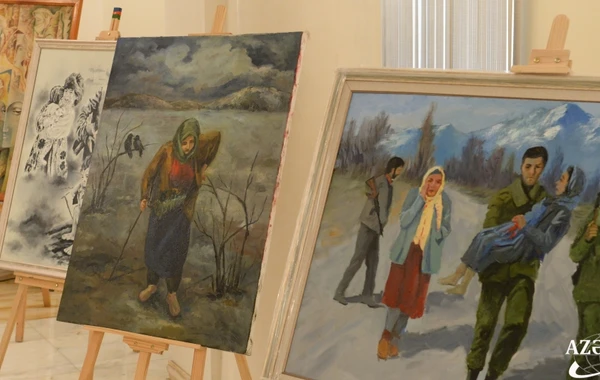 В МИД открылась выставка рисунков и фотографий, посвященная 28-й годовщине Ходжалинского геноцида - ФОТО