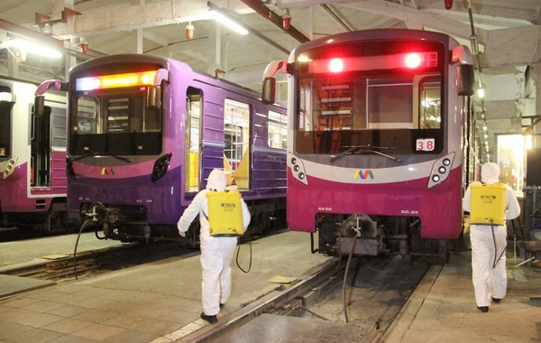 Bakı metrosu koronavirusa görə dezinfeksiya olunur - FOTO