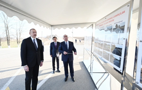 Prezident Daş Salahlı-Ürkməzli-Dəmirçilər avtomobil yolunun açılışında iştirak edib - FOTO