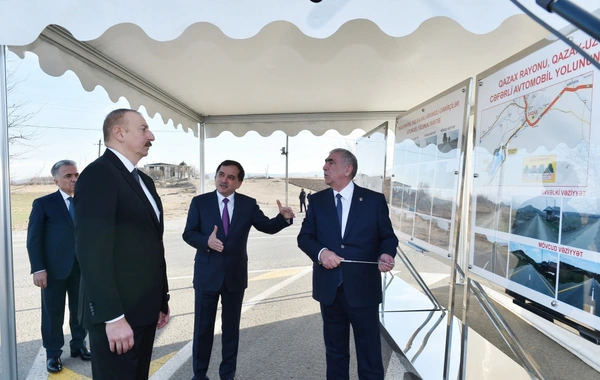 Prezident Daş Salahlı-Ürkməzli-Dəmirçilər avtomobil yolunun açılışında iştirak edib - FOTO