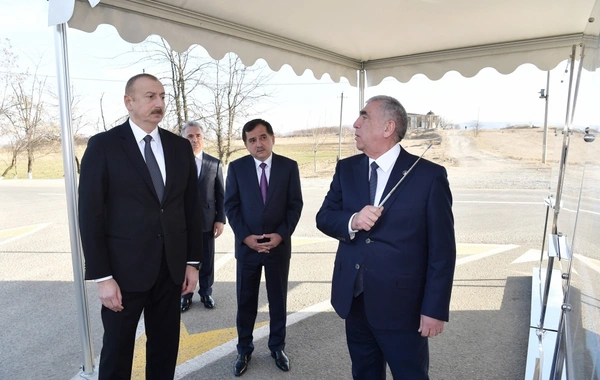Prezident Daş Salahlı-Ürkməzli-Dəmirçilər avtomobil yolunun açılışında iştirak edib - FOTO