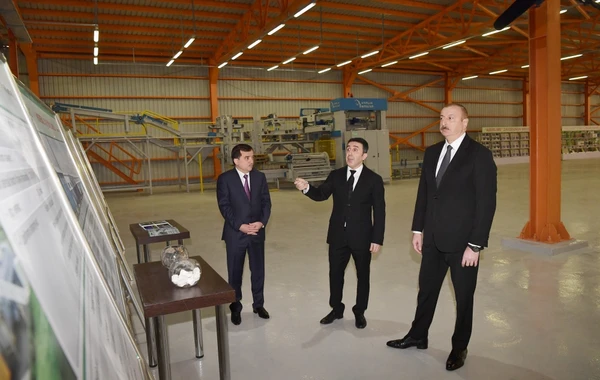 Prezident İlham Əliyev Qazaxda zavodun açılışında - FOTO