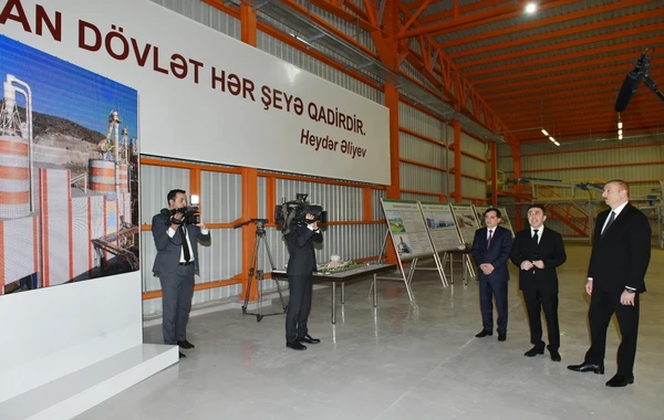 İlham Əliyev Qazaxda əhəng zavodunun açılışında iştirak edib - FOTO