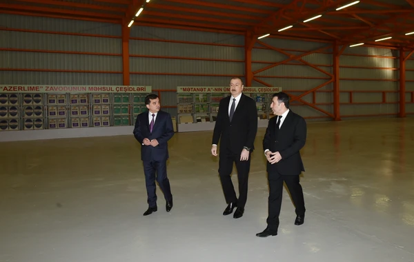 İlham Əliyev Qazaxda əhəng zavodunun açılışında iştirak edib - FOTO