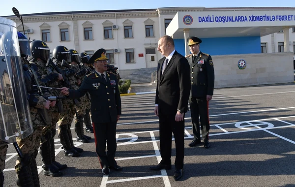 Prezident Daxili Qoşunların “N” saylı hərbi hissəsinin açılışında iştirak edib - FOTO