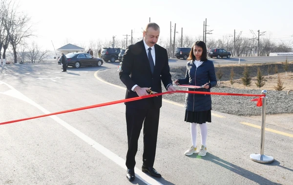 Ağstafada bərpa olunan avtomobil yolu istifadəyə verilib - FOTO