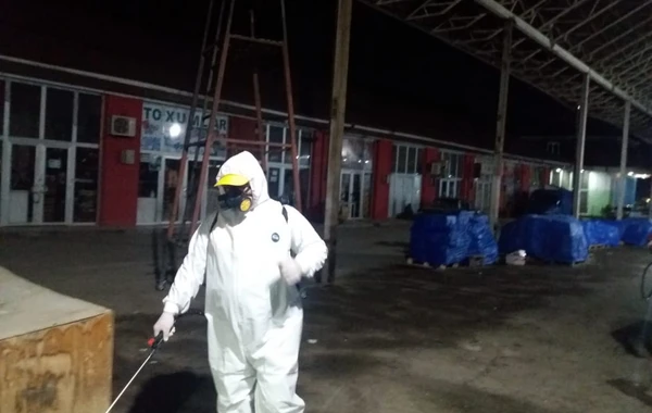 Bazarlarda dezinfeksiya işlərinə başlanıldı - FOTO