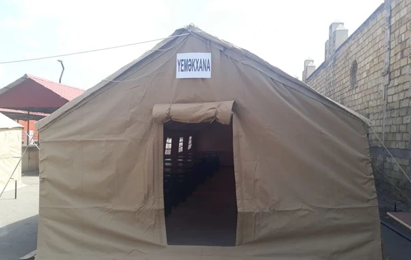 "Qırmızı Körpü"də karantin çadırları quruldu - FOTO