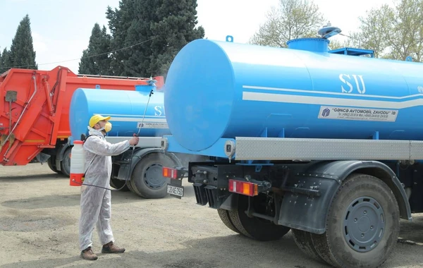 Gəncədə dezinfeksiya işləri davam edir - FOTO