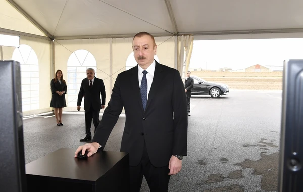 İlham Əliyev magistral qaz kəmərinin açılışında