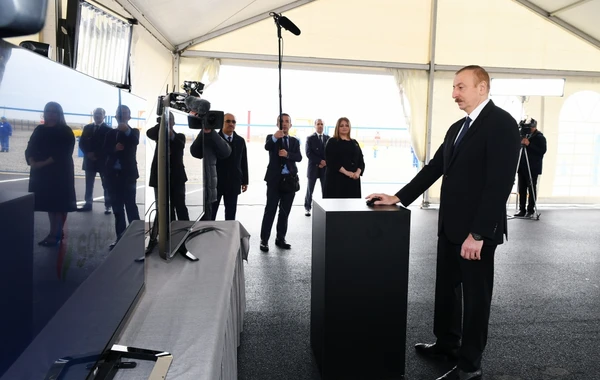 Ильхам Алиев на открытии магистрального газопровода, проложенного в Сумгайыт - ФОТО