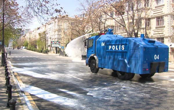 Dezinfeksiya işlərinə polis də cəlb edildi - VİDEO