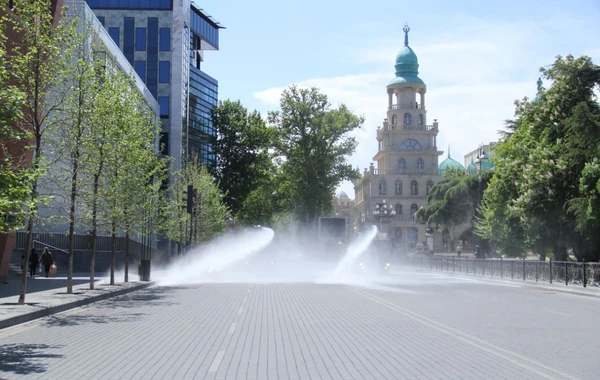 Gəncədə küçə və prosspektlərin dezinfeksiyasına başlanılıb - FOTO