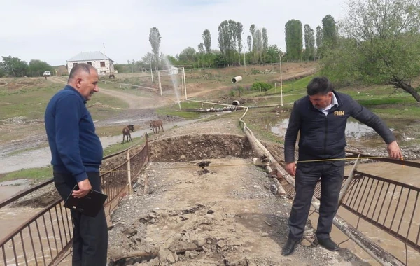 Həsənsu çayının üzərində yerləşən 3 körpü uçub - FOTO
