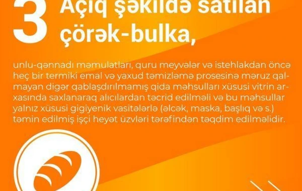 TƏBİB обнародовал правила для продавцов, занимающихся торговлей продуктами питания и покупателей